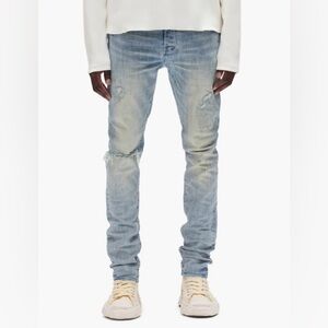 PURPLE BRAND Men's P001 Slim Fit, Mid Rise, Contoured Leg Distressed Jean 31x31